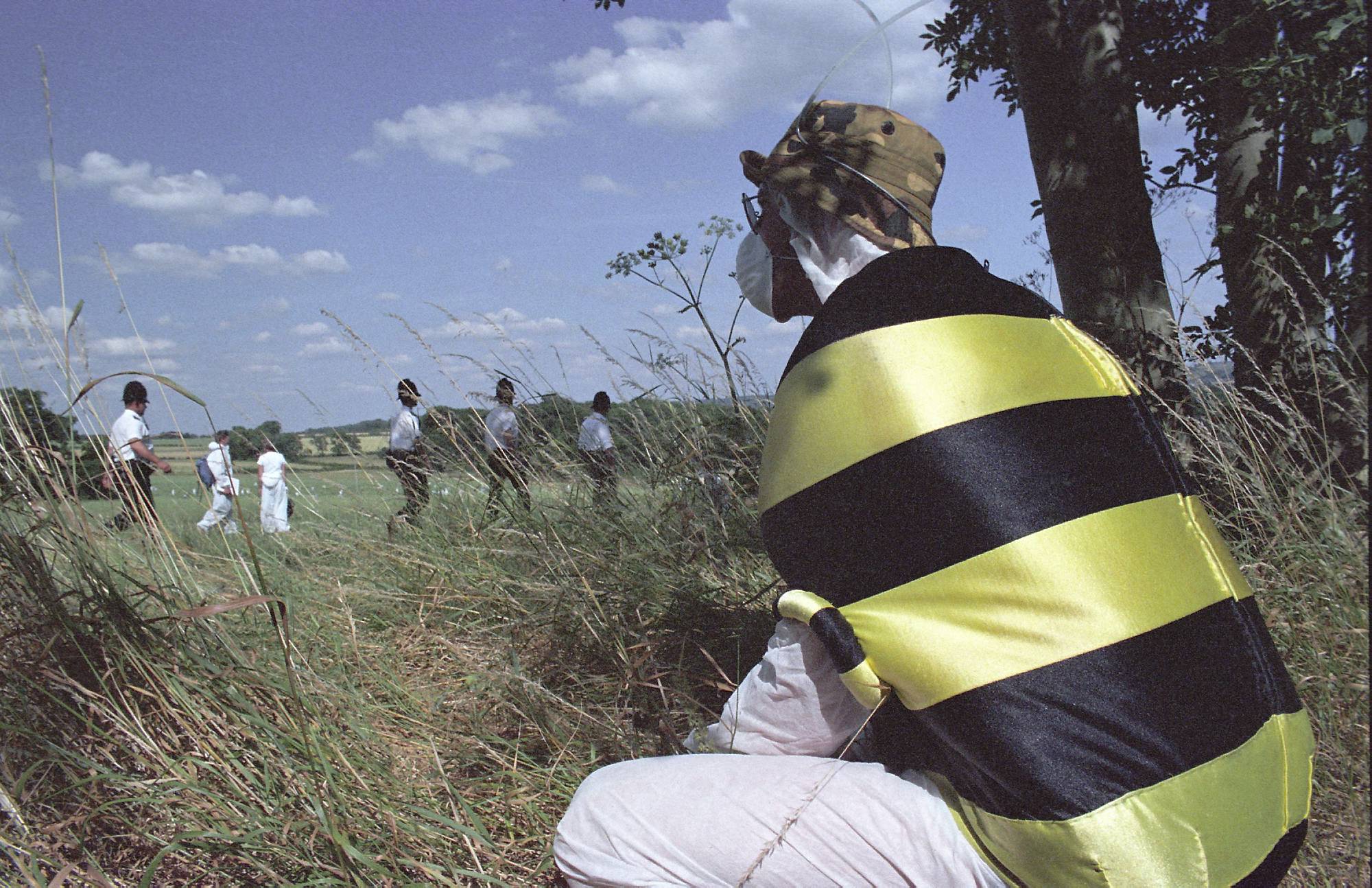 Anti GM protesters destroy a field of test GM rape seed, Watlington, Oxon